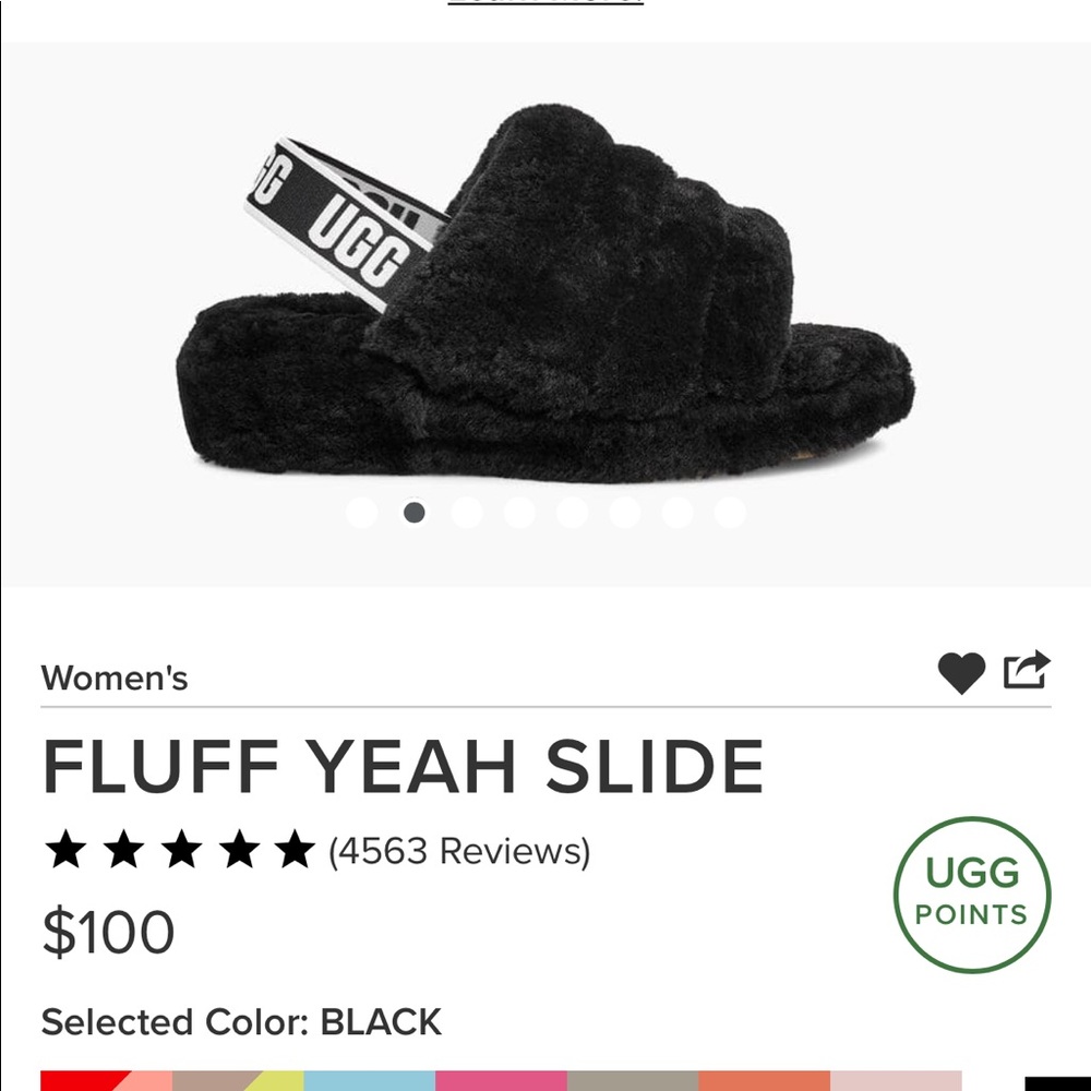 Black UGG slides brand new never worn size 7